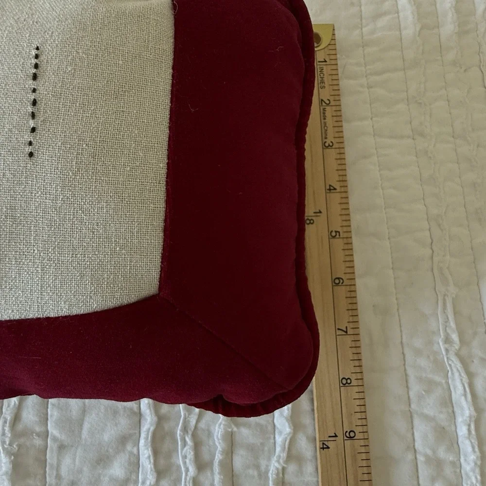 Christmas Pillow Lumbar Cottage  Handmade 